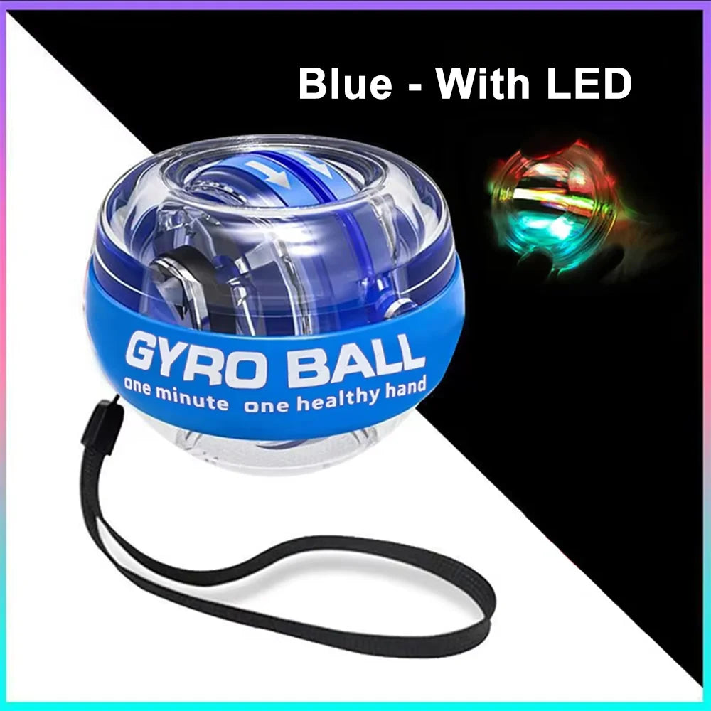 Gyro Handgelenktrainer in Blau mit LED-Beleuchtung