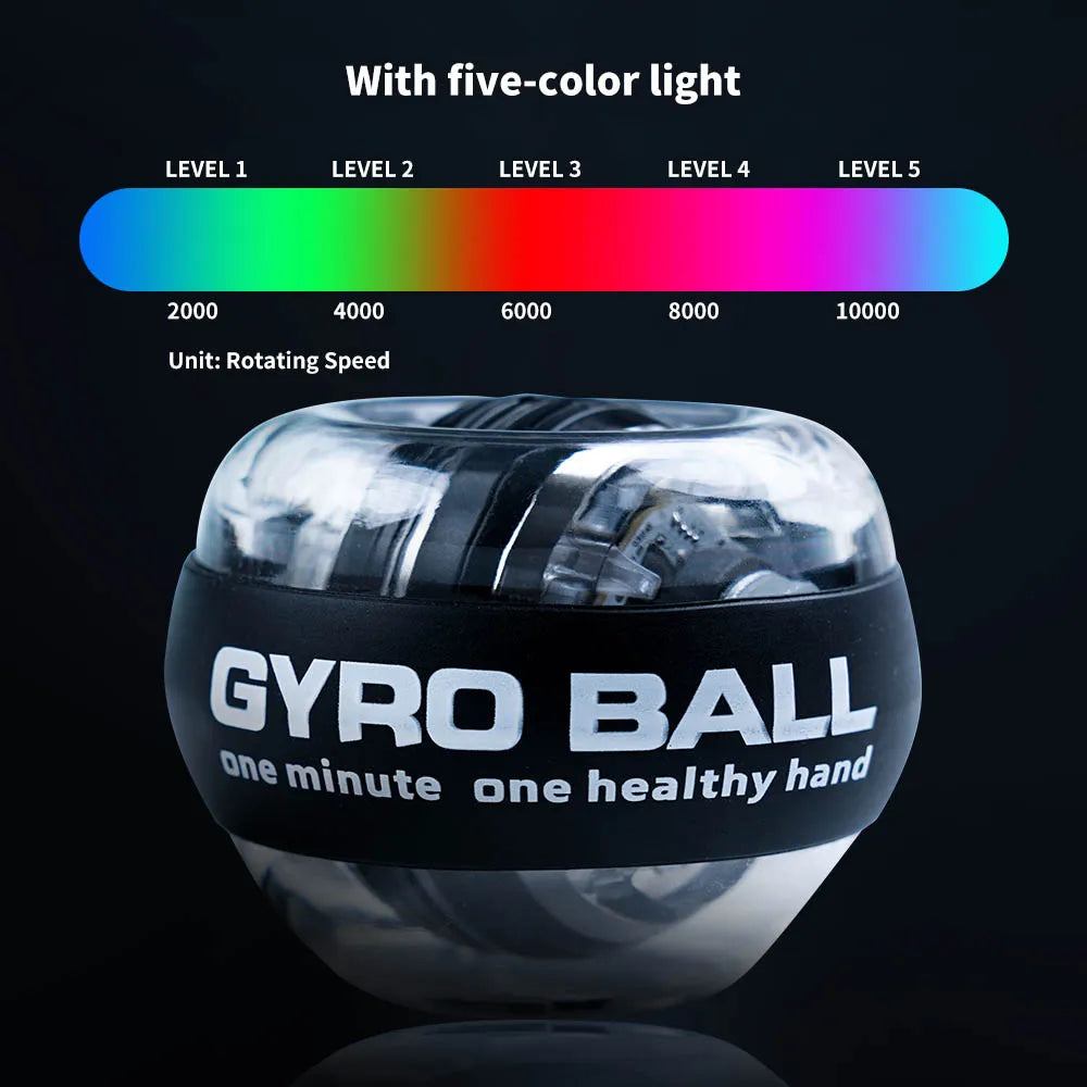 Gyro Handgelenktrainer mit 5-Farben-Licht und Drehzahlanzeige