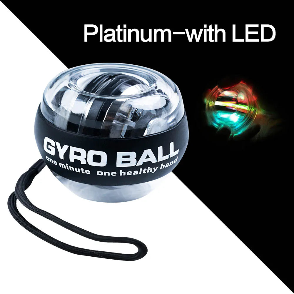 Gyro Handgelenktrainer in Platin mit LED-Beleuchtung