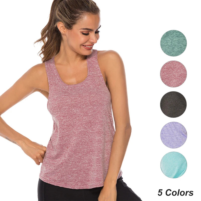 Sleeveless Racerback Workout Tank Tops for Women,Running Training Yoga Shirts,Fitness Sport Yoga Vest, Gym Sport Shirts