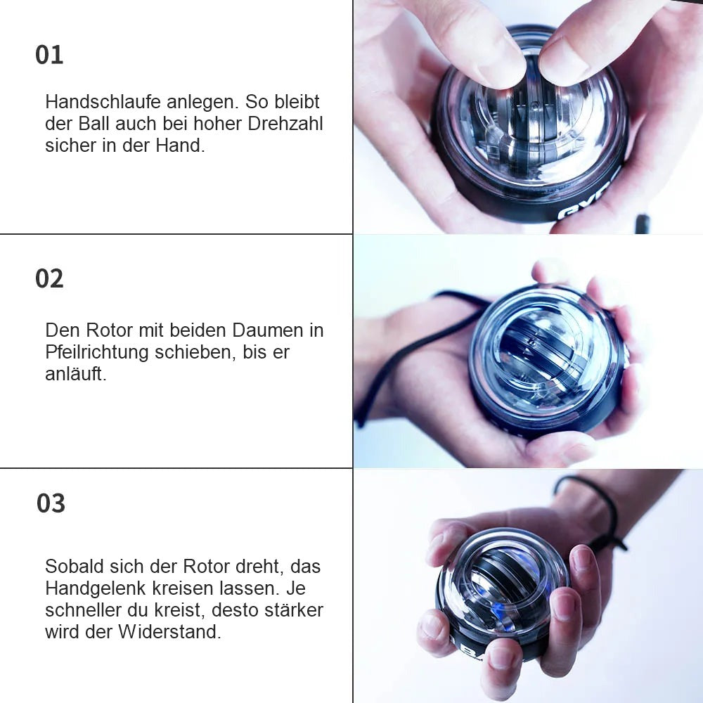 Funfit180 Gyro Handgelenktrainer Mit LED – Auto-Start Powerball Für Unterarm, Griffkraft & Handgelenk